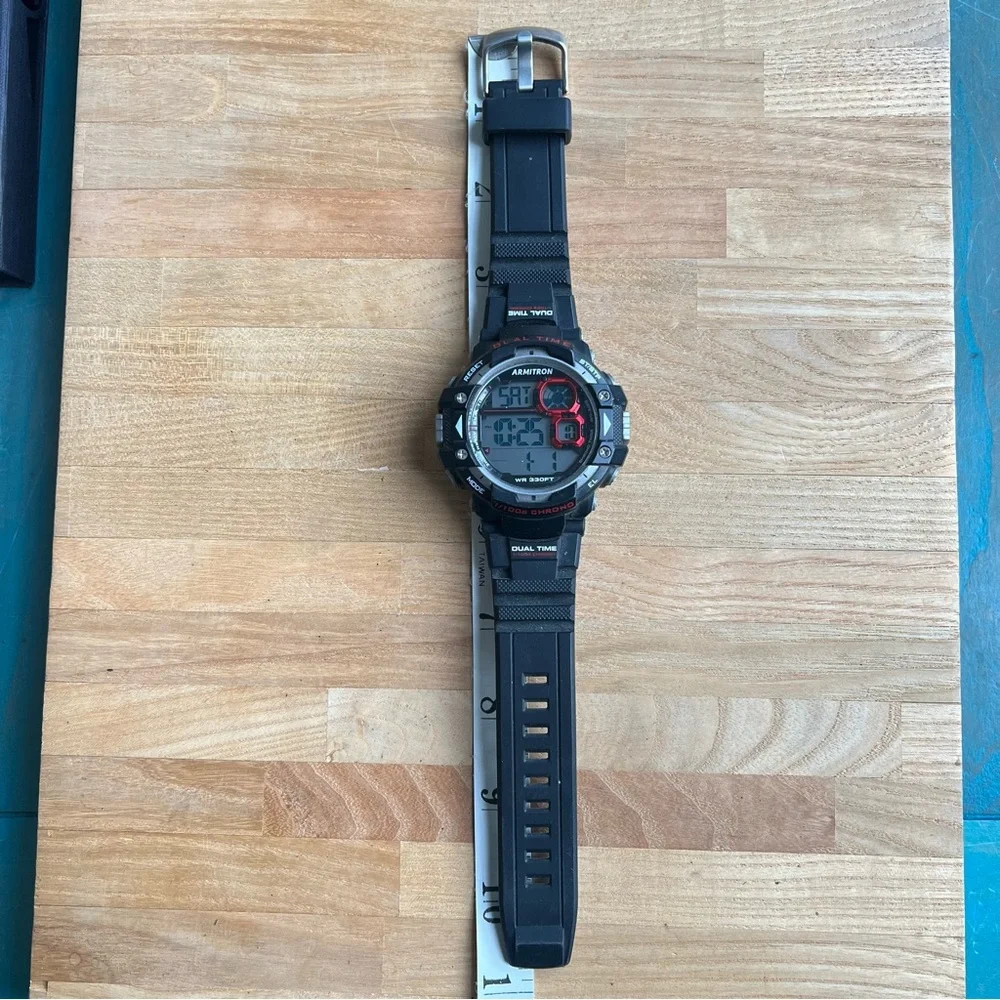 Armitron pro sport dual time digital watch NEW BATTERY